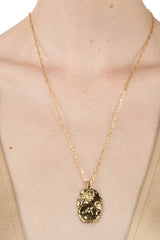 Alexis Bittar Brut Gold Lion Charm Pendant Necklace in GoId