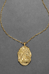 Alexis Bittar Brut Gold Lion Charm Pendant Necklace in GoId