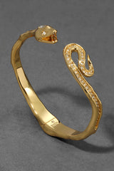 Alexis Bittar Serpent Crystal Bypass Hinge Bracelet in Gold