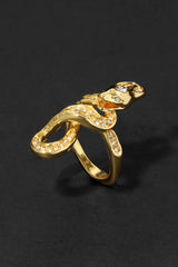 Alexis Bittar Serpent Gold Crystal Coiled Ring in Gold