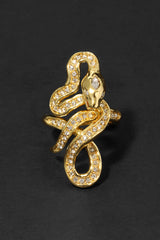 Alexis Bittar Serpent Gold Crystal Coiled Ring in Gold