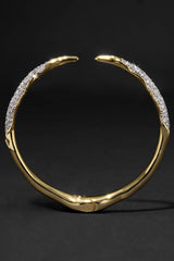 Alexis Bittar Solanales Crystal Claw Hinge Bracelet in Gold