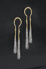 Alexis Bittar Solanales Crystal Coiled Tear Drop Earring in Gold