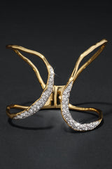 Alexis Bittar Solanales Crystal Freeform Hinge Cuff Bracelet in Gold