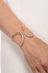 Alexis Bittar Solanales Crystal Freeform Hinge Cuff Bracelet in Gold