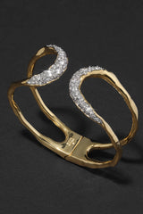 Alexis Bittar Solanales Crystal Orbiting Hinge Cuff Bracelet in Gold