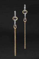 Alexis Bittar Solanales Crystal Spear Chain Drop Earring in Mixed Metals
