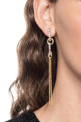 Alexis Bittar Solanales Crystal Spear Chain Drop Earring in Mixed Metals