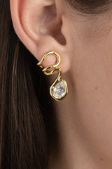 Alexis Bittar Asterales Floating Vine Post Earring in Gold Vancouver. Shop Online or in Store.