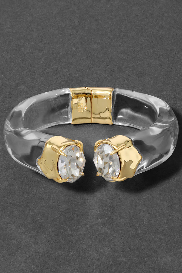 Alexis Bittar Bonbon Crystal Clear Lucite Hinge Bracelet Vancouver. Shop Online or in Store.