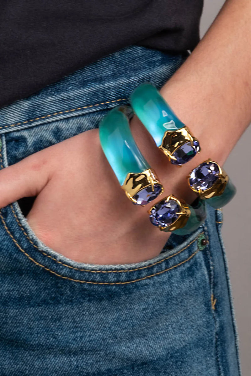 Alexis Bittar Bonbon Crystal Lucite Hinge Bracelet in Mediterranean Opal Vancouver. Shop Online or in Store.