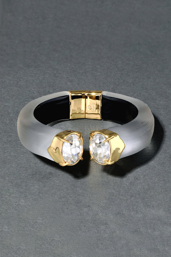 Alexis Bittar Bonbon Crystal Lucite Hinge Bracelet in Pewter Grey Vancouver. Shop Online or in Store. 