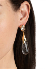 Alexis Bittar Bonbon Crystal Small Gold Teardrop Earring in Clear Lucite Vancouver. Shop Online or in Store.
