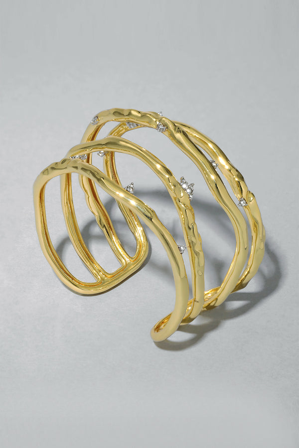 Alexis Bittar Brut Gold Crystal Thorn Orbit Cuff Bracelet Vancouver. Shop Online or in Store. 