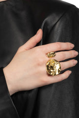 Alexis Bittar Brut Gold Double Disc Ring Vancouver. Shop Online or in Store.