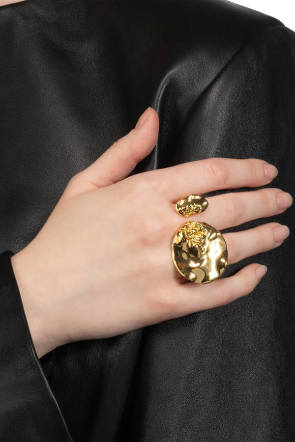 Alexis Bittar Brut Gold Double Disc Ring Vancouver. Shop Online or in Store.