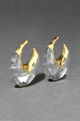 Alexis Bittar Clear Liquid Lucite Puffy Hoop Earring in Gold Vancouver. Shop Online or in Store.