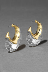 Alexis Bittar Clear Liquid Lucite Puffy Hoop Earring in Gold Vancouver. Shop Online or in Store.