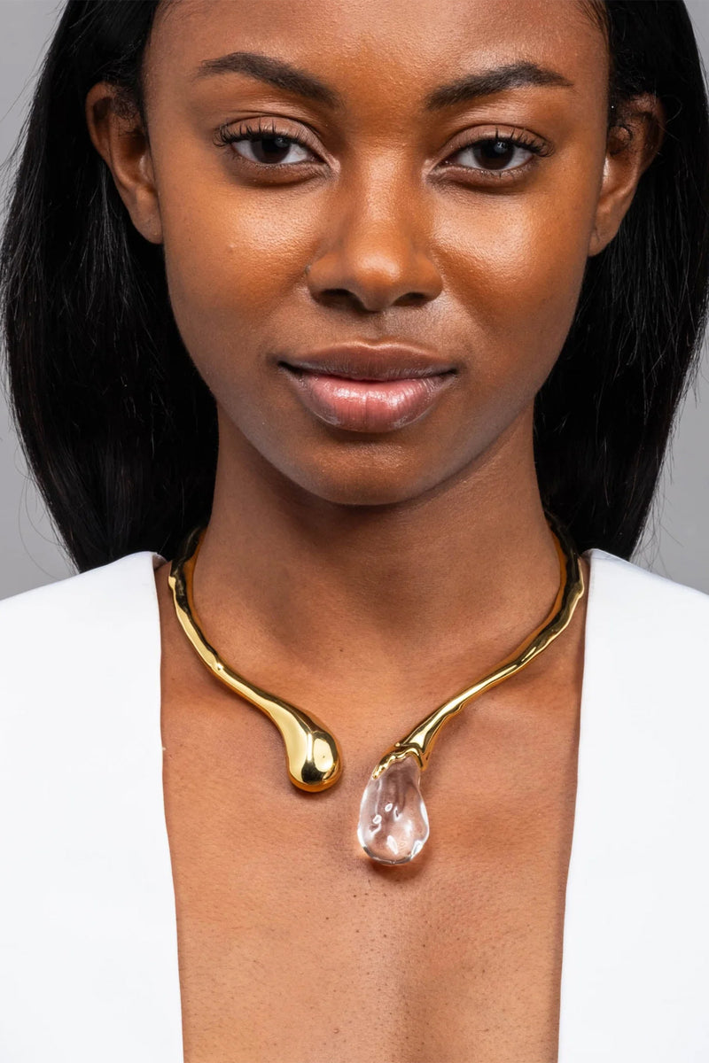 Alexis Bittar Clear Liquid Lucite Sprout Necklace Vancouver. Shop Online or in Store.