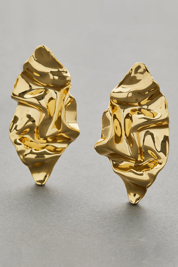 Alexis Bittar Crumpled Large Post Earring in Gold Vancouver. Shop Online or in Store.