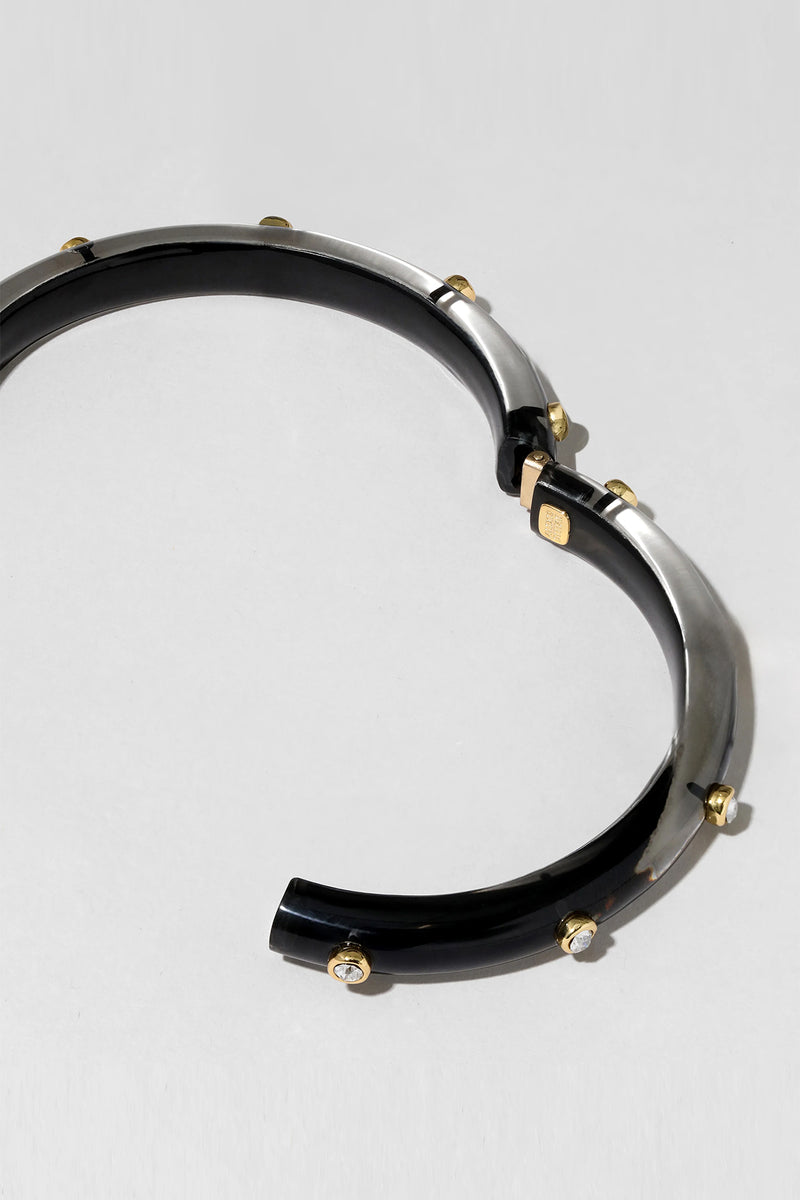 Alexis Bittar Crystal Stud Hinge Bracelet in Onyx Black Vancouver. Shop Online or in Store.