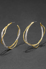 Alexis Bittar Intertwined Gold Two Tone Pave Hoop Earring Vancouver. Shop Online or in Store.