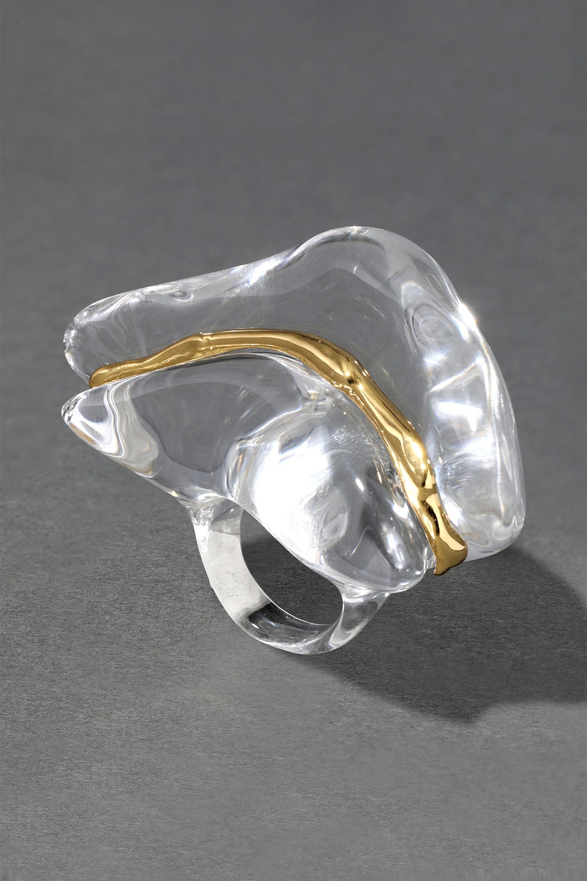 Alexis Bittar Liquid Clear Lucite Wave Ring – Ashia Mode