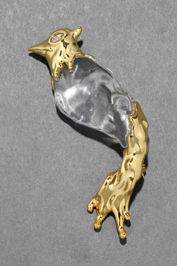 Alexis Bittar Liquid Lucite Cardinal Pin in Gold Vancouver. Shop Online or in Store.