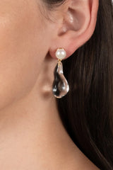 Alexis Bittar Liquid Lucite Freshwater Pearl Clear Drop Earring Vancouver. Shop Online or in Store.