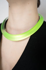 Alexis Bittar Luminous Lucite Collar Necklace in Neon Green