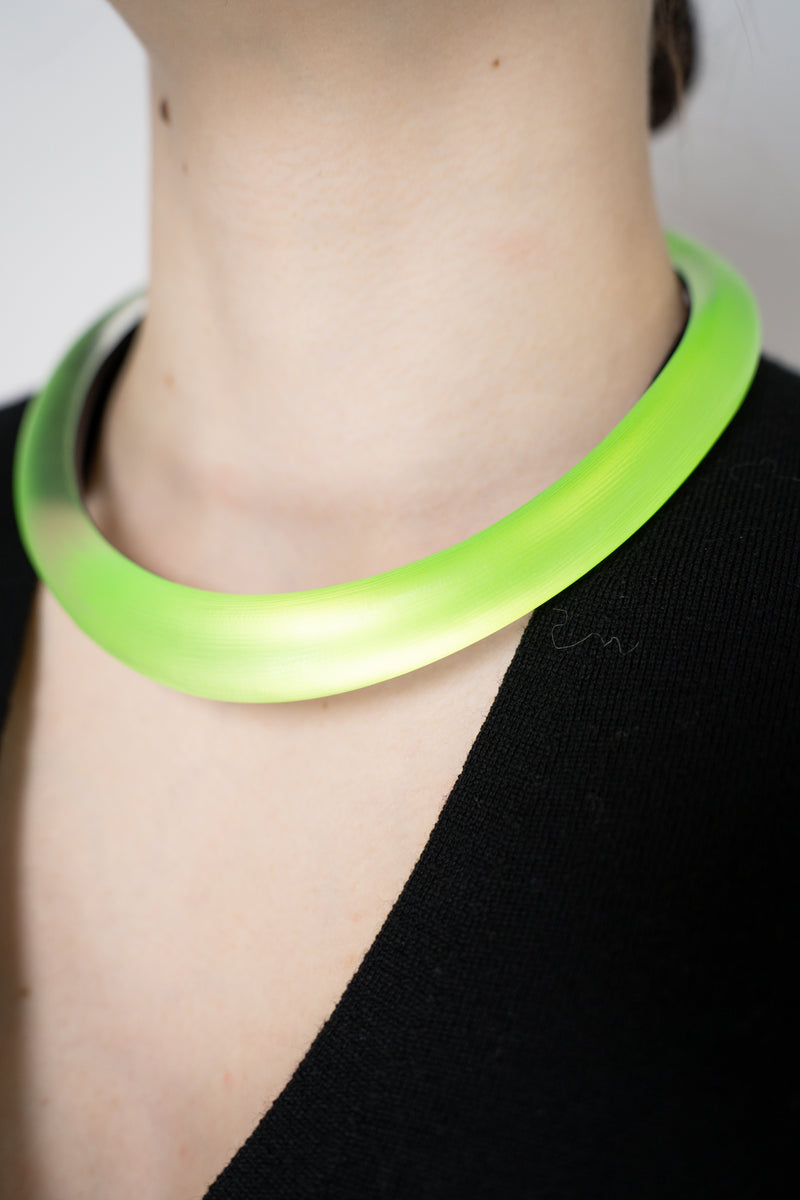 Alexis Bittar Luminous Lucite Collar Necklace in Neon Green