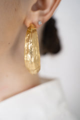 Alexis Bittar Luminous Lucite Edged Hoop Earring in Gold Vancouver. Shop Online or in Store.