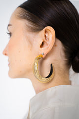 Alexis Bittar Luminous Lucite Edged Hoop Earring in Gold Vancouver. Shop Online or in Store.