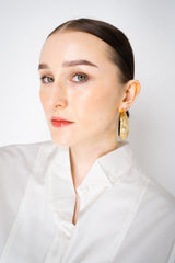 Alexis Bittar Luminous Lucite Edged Hoop Earring in Gold Vancouver. Shop Online or in Store.