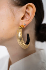 Alexis Bittar Luminous Lucite Edged Hoop Earring in Gold Vancouver. Shop Online or in Store.