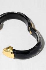 Alexis Bittar Molten Gold Lucite Hinge Bracelet in Onyx Vancouver. Shop Online or in Store.