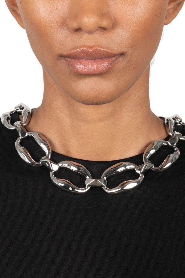 Alexis Bittar Molten Silver Link Necklace Vancouver. Shop Online or in Store.