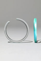 Alexis Bittar Skinny Lucite Hoop Earrings in Mediterranean Opal Vancouver. Shop Online or in Store