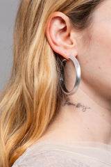 Alexis Bittar Skinny Lucite Hoop Earrings in Silver Vancouver. Shop Online or in Store