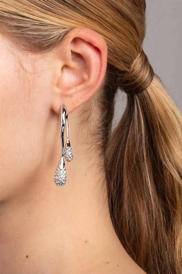 Alexis Bittar Solanales Crystal Front with Double Drop Earring in Silver Vancouver. Shop Online or in Store.