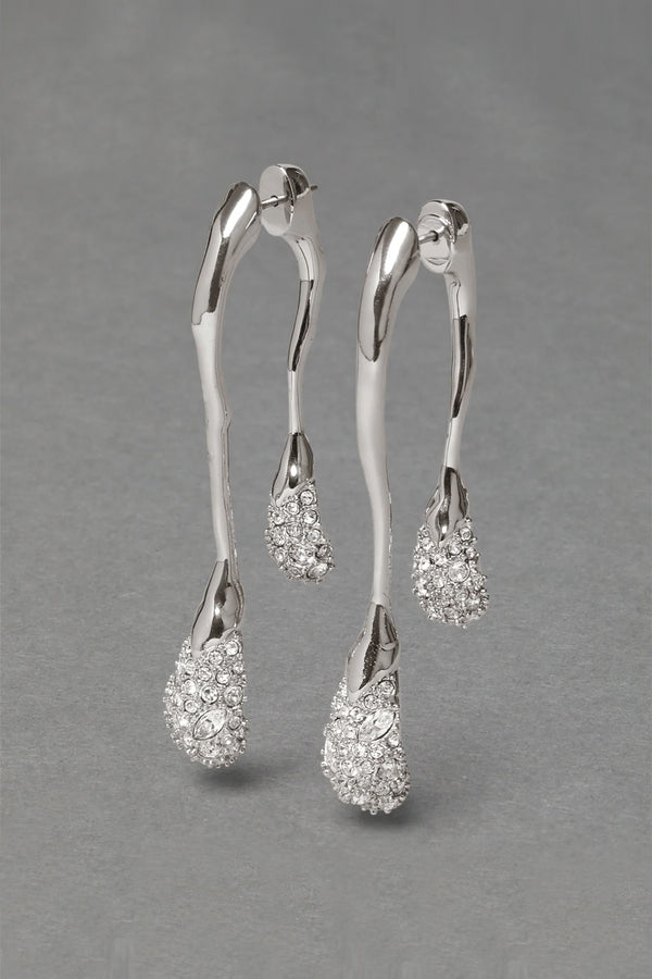 Alexis Bittar Solanales Crystal Front with Double Drop Earring in Silver Vancouver. Shop Online or in Store.