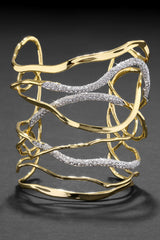Alexis Bittar Solanales Crystal Intertwined Wide Cuff Bracelet in Gold Vancouver. Shop Online or in Store.
