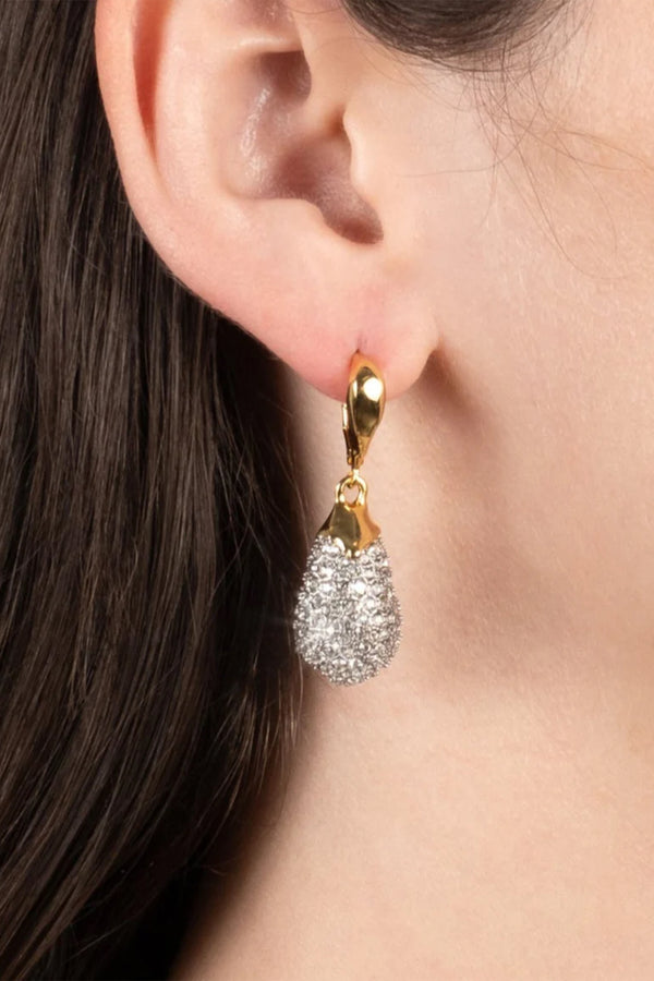 Alexis Bittar Solanales Crystal Pavé Teardrop Leverback Earring in Gold Vancouver. Shop Online or in Store.