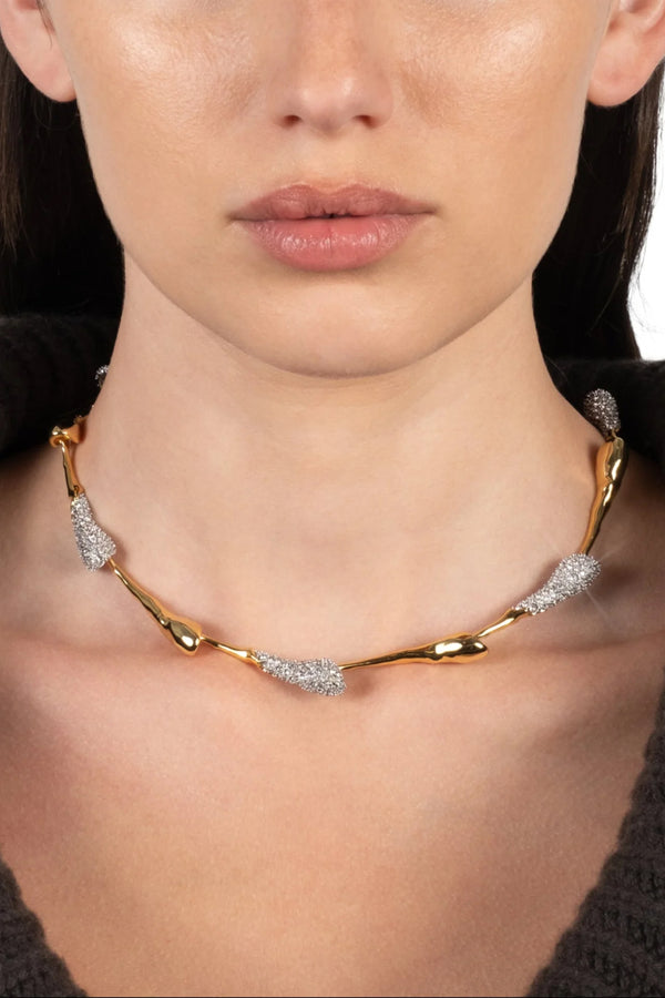 Alexis Bittar Solanales Crystal Teardrop Riviera Necklace in Gold Vancouver. Shop Online or in Store.