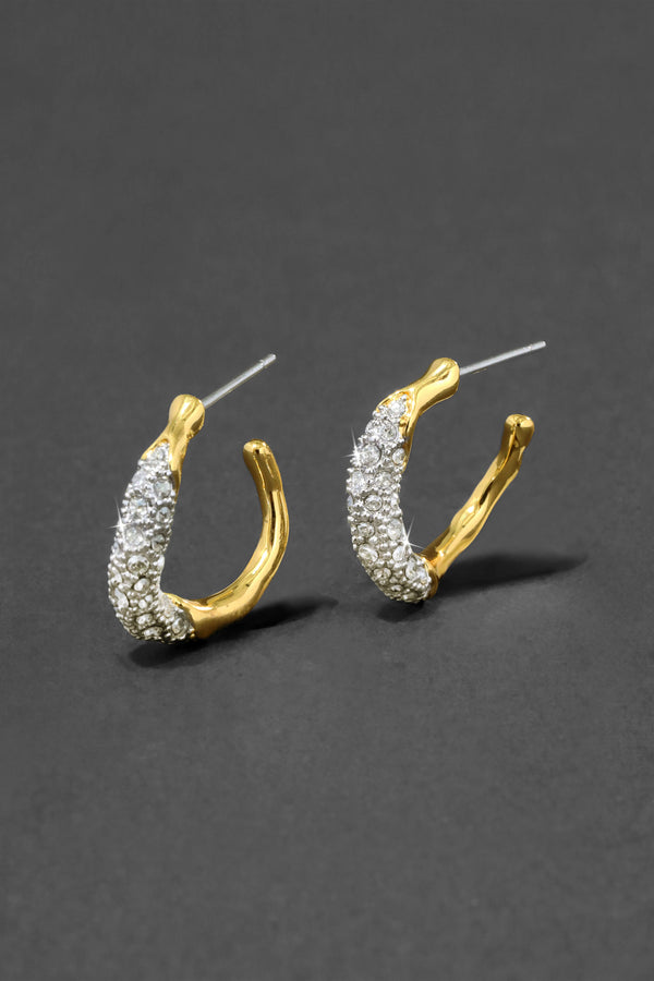 Alexis Bittar Solanales Gold Crystal Twist Mini Hoop Earring Vancouver. Shop Online or in Store.