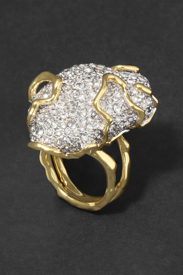 Alexis Bittar Solanales Large Crystal Pavé Geode Ring in Gold Vancouver. Shop Online or in Store.