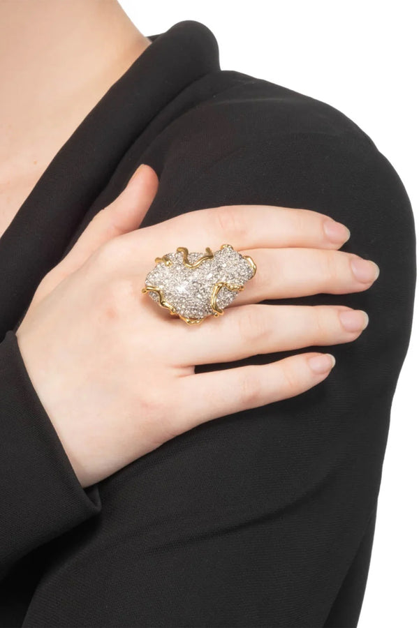 Alexis Bittar Solanales Large Crystal Pavé Geode Ring in Gold Vancouver. Shop Online or in Store.