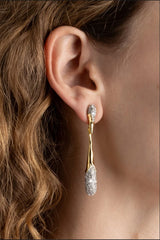 Alexis Bittar Solanales Linear Crystal Teardrop Earring in Gold Vancouver. Shop Online or in Store.