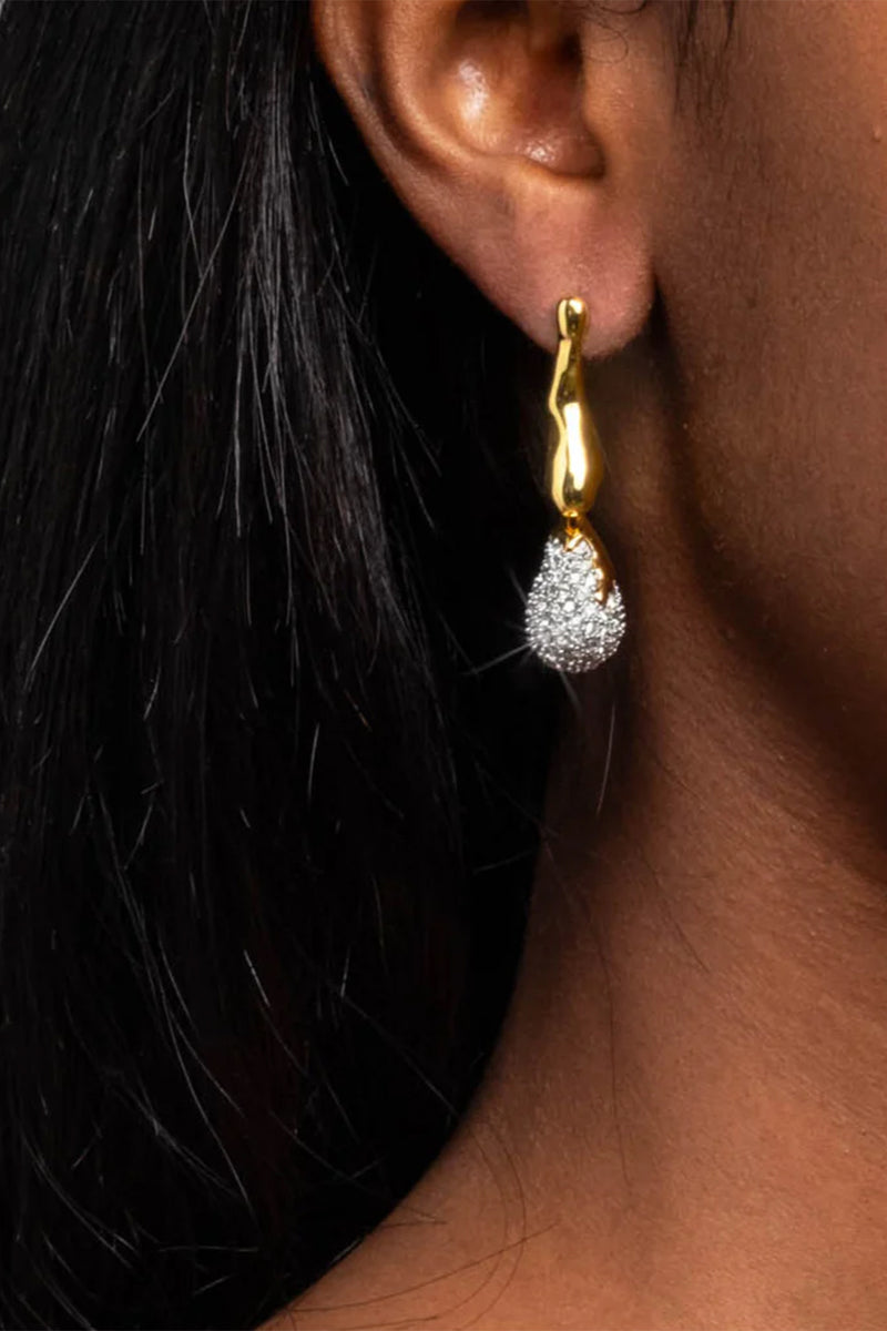 Alexis Bittar Sonalanes Gold Crystal Dewdrop Post Earring in Gold