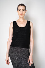 Amina Rubinacci Knit Tweed Sequin Embellished Sleeveless Top in Black Vancouver. Shop Online or in Store.